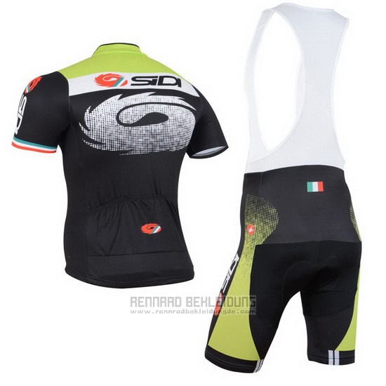 2015 Fahrradbekleidung Castelli SIDI Shwarz und Grun Trikot Kurzarm und Tragerhose